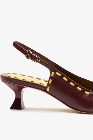Jenny Pump In Burgundy and Lemonade Leather