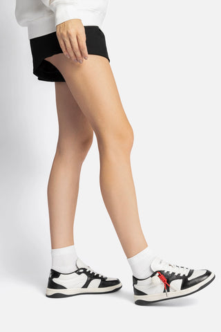 George Sneaker In Black and White Leather