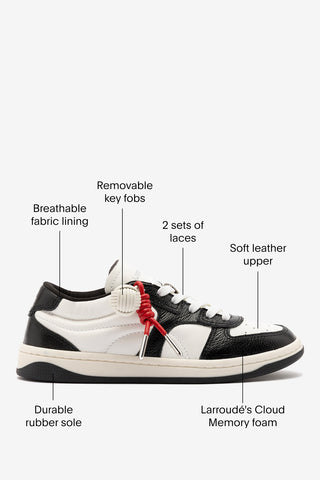 George Sneaker In Black and White Leather