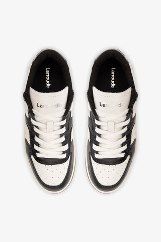 George Sneaker In Black and White Leather