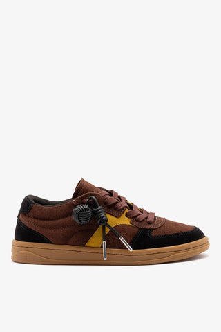 George Sneaker Brown and Yellow Suede Sneaker Larroudé
