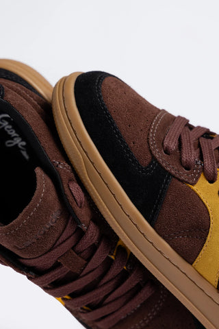 George Sneaker Brown and Yellow Suede Sneaker Larroudé