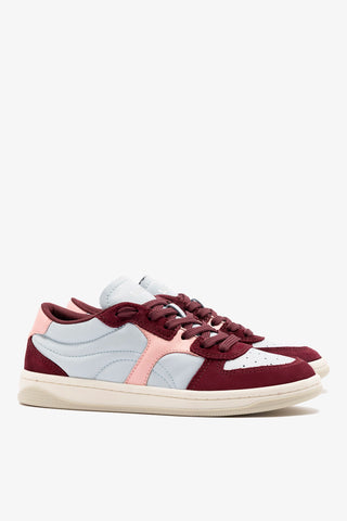 George Sneaker In Burgundy Suede and Maya and Tulip Leather