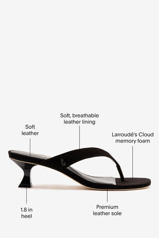 Gaia Low In Black Leather Mule Larroudé