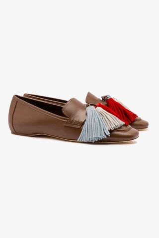 Suki Tassel In Burnt Umber Leather