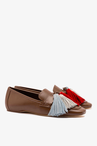 Suki Tassel In Burnt Umber Leather