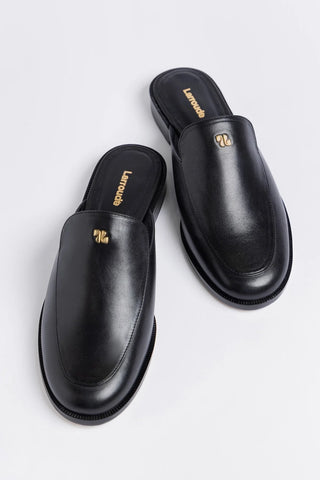 Margaux Mule Black Leather Mule Larroudé