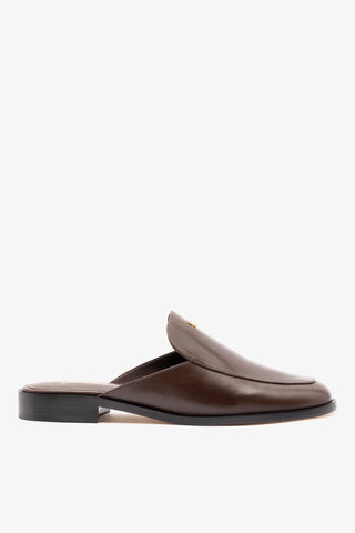 Margaux Mule Brown Leather Mule Larroudé