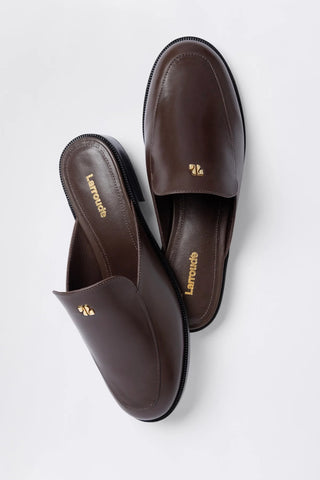 Margaux Mule Brown Leather Mule Larroudé
