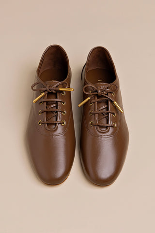 Liza Sneaker In Burnt Umber Leather