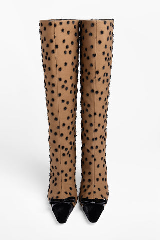 Carine Boot Cinnamon Polka Dots Fabric