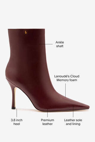 Mini Carine Boot In Burgundy Leather
