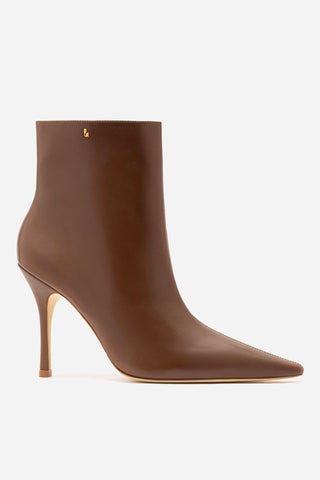 Mini Carine Boot Burnt Umber Leather Boot Larroudé