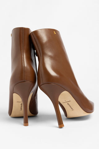 Mini Carine Boot Burnt Umber Leather Boot Larroudé