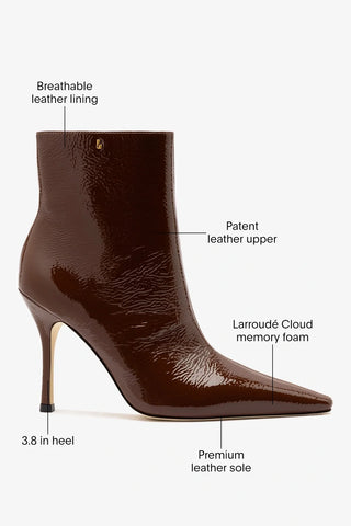 Mini Carine Boot Oak Patent Leather Boot Larroudé