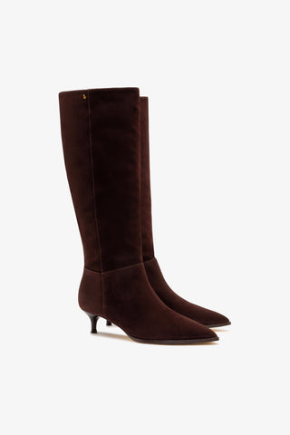 Kate Kitten Boot In Brown Suede