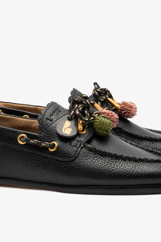 Cyprus Boat Shoe Black Leather