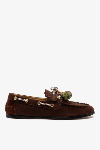 Cyprus Boat Shoe In Brown Suede
