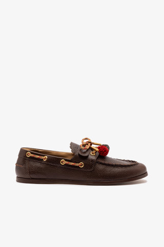 Cyprus Boat Shoe In Brown Leather