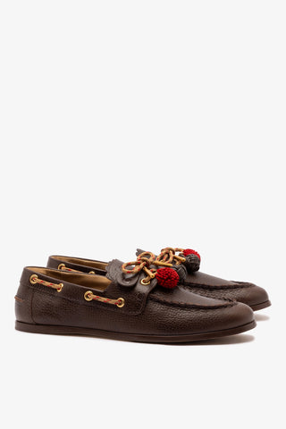 Cyprus Boat Shoe In Brown Leather