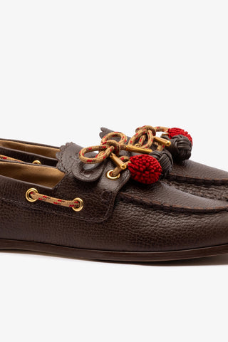 Cyprus Boat Shoe In Brown Leather