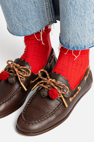 Cyprus Boat Shoe In Brown Leather