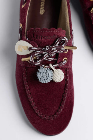 Cyprus Boat Shoe Burgundy Suede Loafer Larroudé