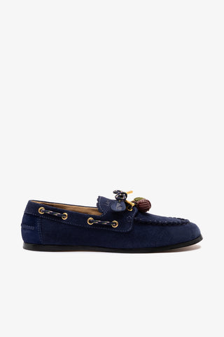 Cyprus Boat Shoe In Navy Suede