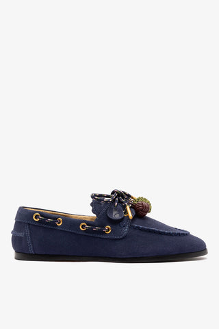 Cyprus Boat Shoe In Navy Suede