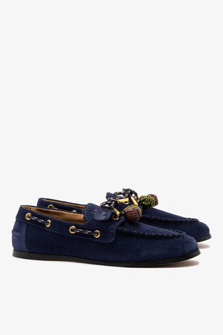 Cyprus Boat Shoe In Navy Suede