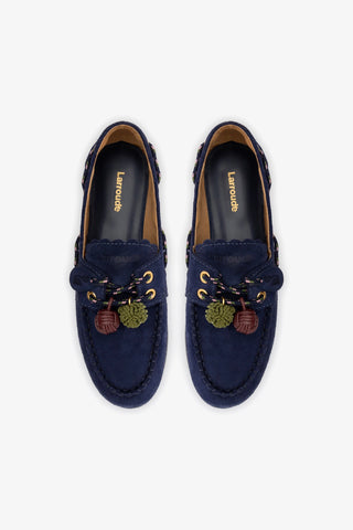 Cyprus Boat Shoe In Navy Suede