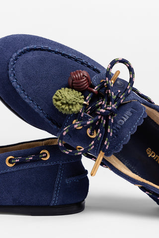 Cyprus Boat Shoe In Navy Suede