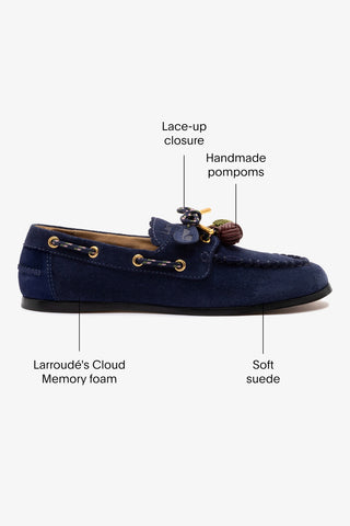 Cyprus Boat Shoe In Navy Suede