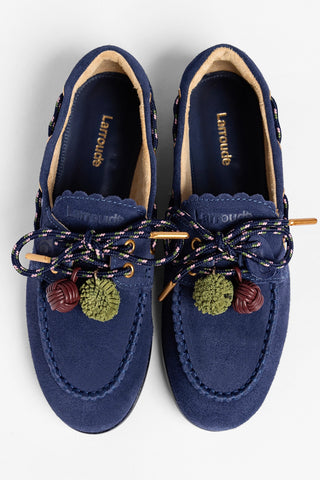 Cyprus Boat Shoe In Navy Suede