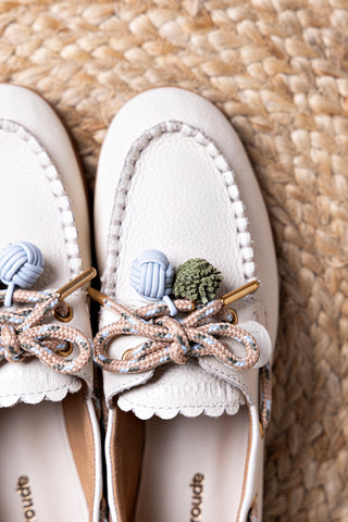 Cyprus Boat Shoe In Ivory Leather