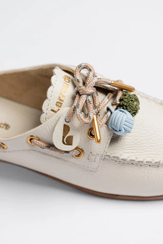 Cyprus Mule Ivory Leather — Larroudé