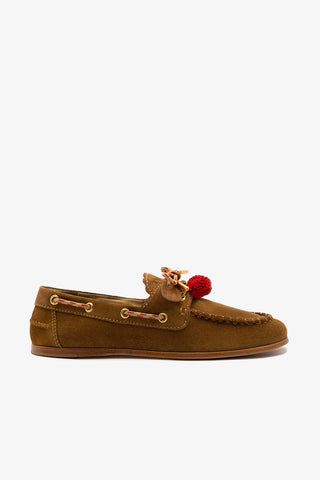 Cyprus Boat Shoe In Russet Suede
