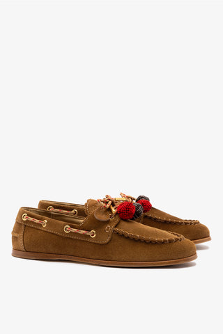 Cyprus Boat Shoe In Russet Suede