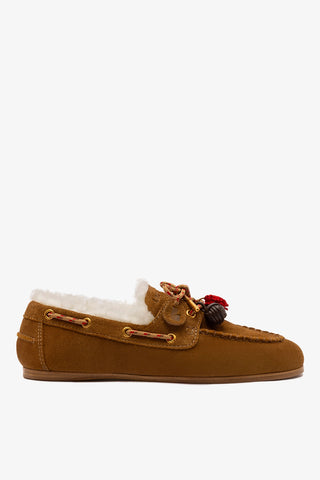 Cyprus Shearling In Russet Suede