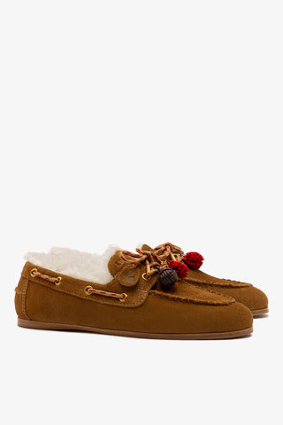 Cyprus Shearling In Russet Suede