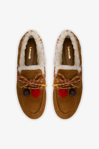 Cyprus Shearling In Russet Suede