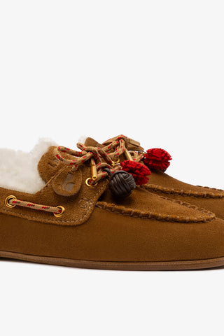 Cyprus Shearling In Russet Suede