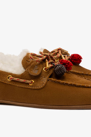 Cyprus Shearling In Russet Suede