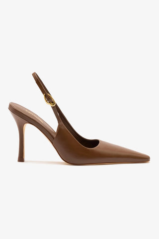 Carine Pump In Burnt Umber Leather