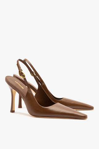 Carine Pump In Burnt Umber Leather Pump Larroudé