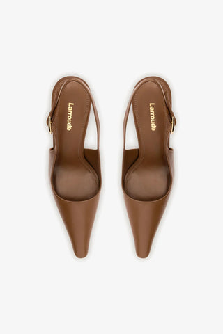 Carine Pump In Burnt Umber Leather