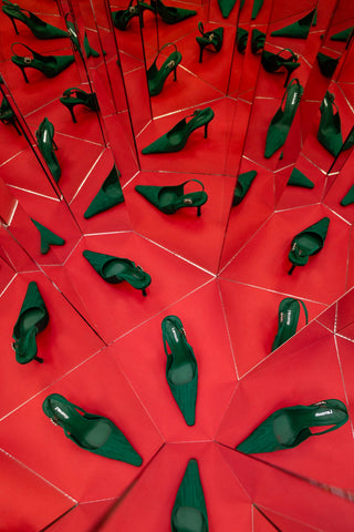 Carine Pump In Emerald Leather