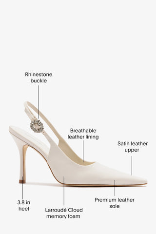 Carine Pump White Satin Pump Larroudé