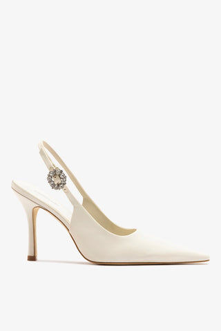 Carine Pump White Satin Pump Larroudé