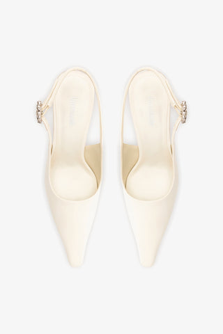 Carine Pump White Satin Pump Larroudé